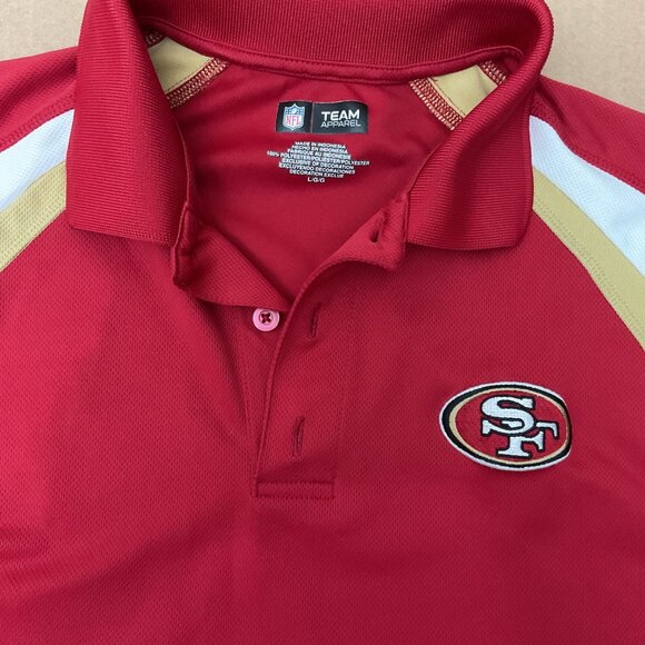 NFL Team Apparel San Francisco 49ers Red Polo Shirt With Embroidered Logo Size L - Picture 2 of 8